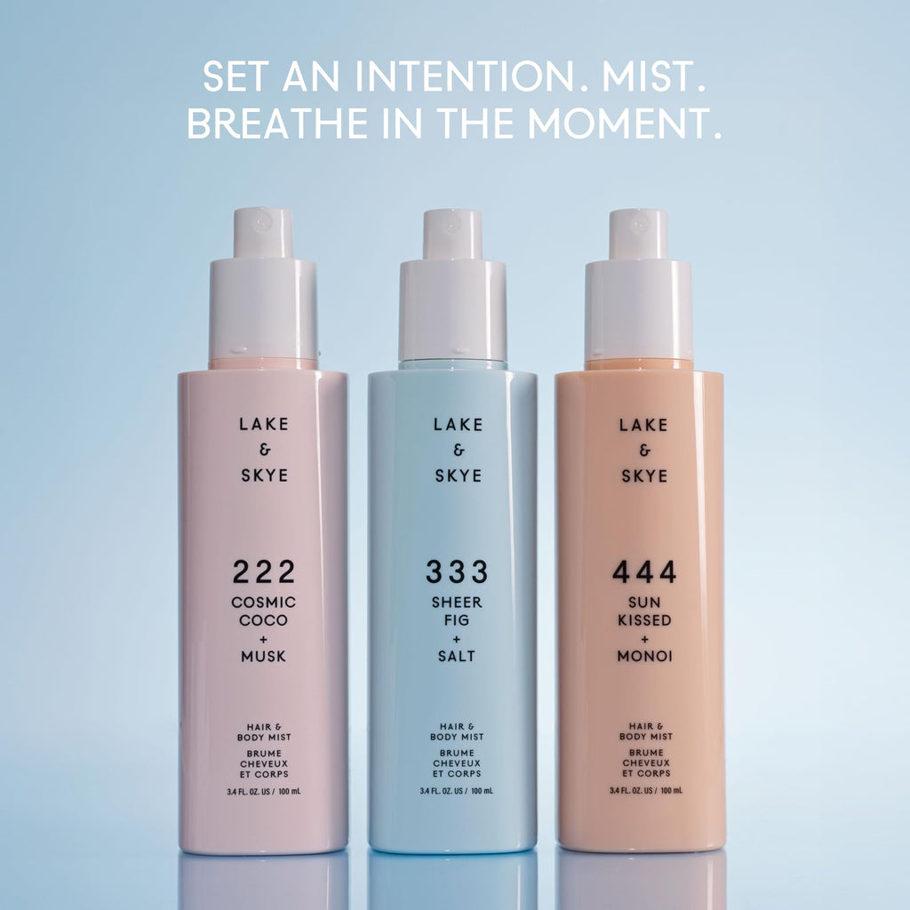 Lake & Skye 444 Sunkissed + Monoi Hair & Body Mist 3.4 FL OZ (100 mL), Bergamot, Pineapple, Jasmine, Musk, Sandalwood, Hydrating