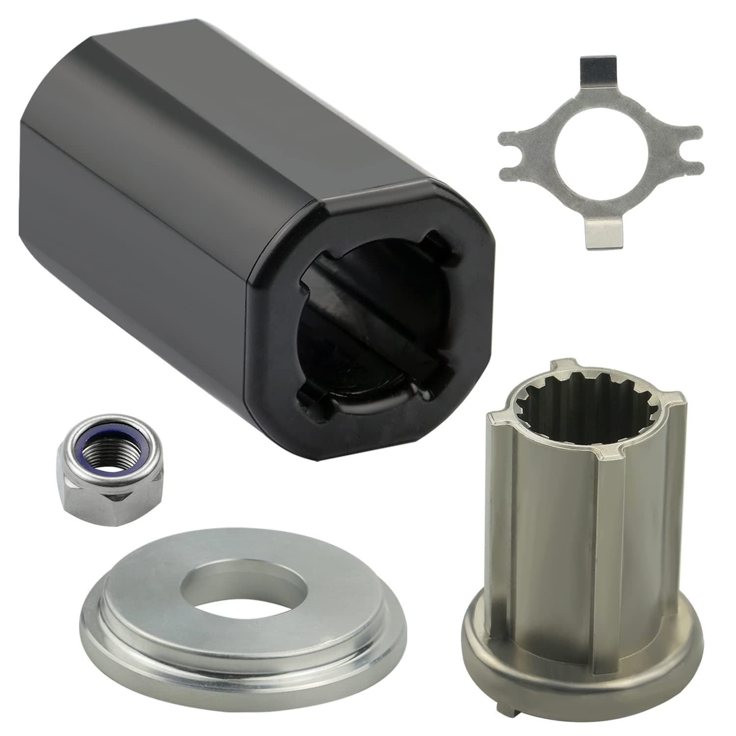 Mejiao Mercury Prop Hub kit 5-Piece Set Boat Propeller Hub Kit 835257Q1 Flo-Torq II Hub Kit Replacement for Mercruiser Alpha/Mercury 135-300 HP/Bravo One/Mariner 40-60 HP CT/Alpha One