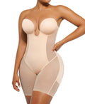 SHAPELLX Backless Strapless Shapewear Low Back Bodysuit Plunge Bra Body Shaper Bridal Shapewear for Wedding Dress L+