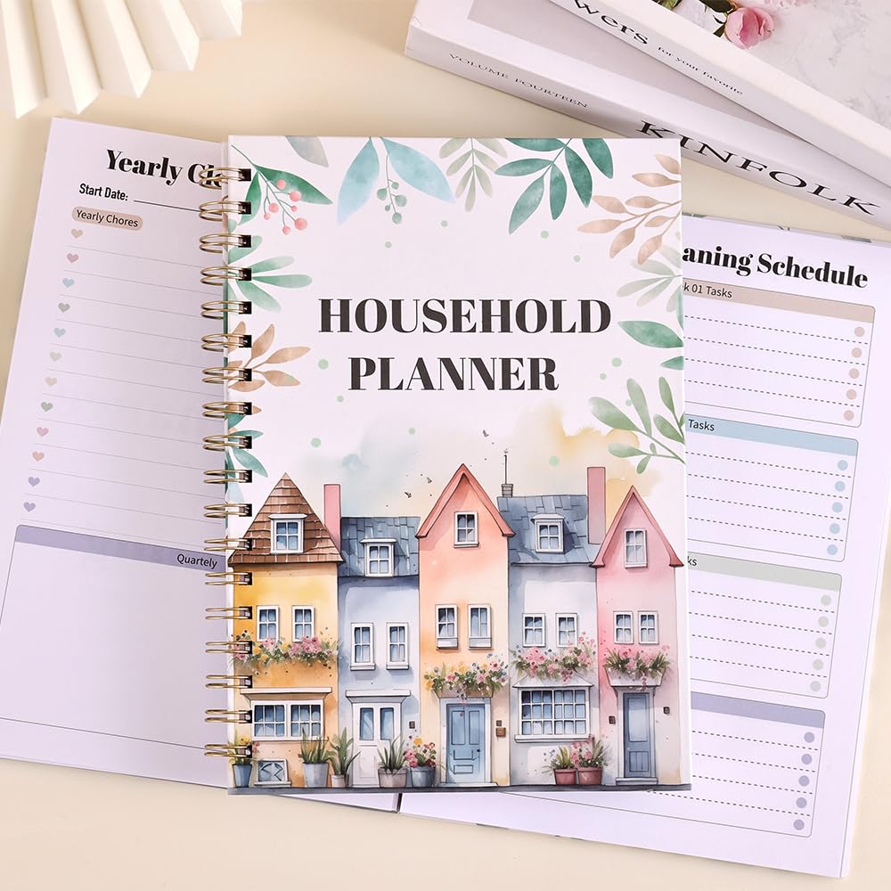 icceemee All-in-One Family planner Organizer & Home Management Binder: Calendar Scheduling, Finance Budget, Meal Planning & Grocery Lists, Cleaning Schedule, Activities & Health Tracker,For Busy Moms & Households