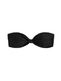 WDIRARA Women's Knot Strapless Backless Swimwear Sleeveless Tube Bikini Top Black S