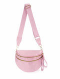 Spacious Nylon Crossbody Bag Bum Bag Handbags Wallets Purses Trendy Shoulder Bag for Women (Pink)