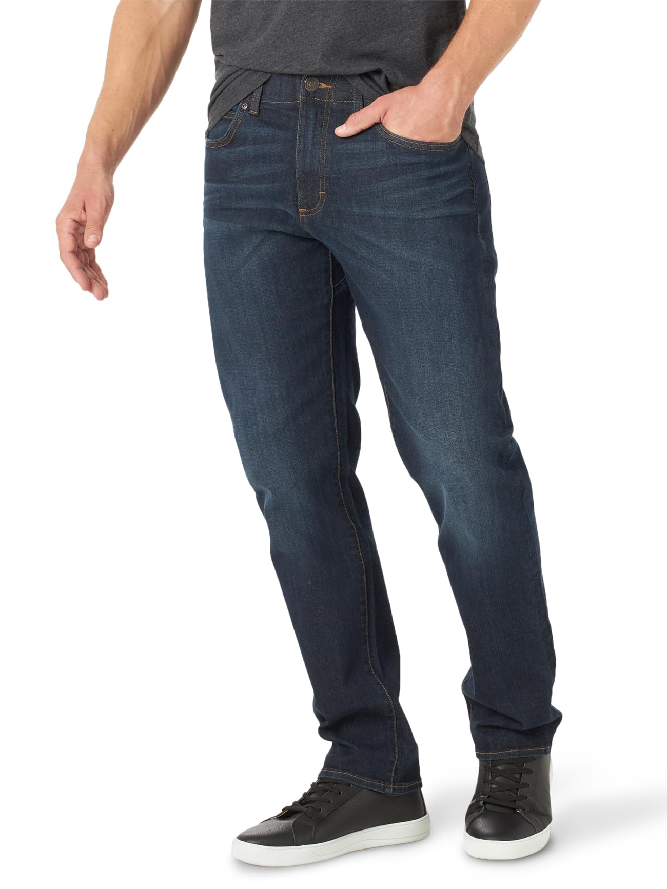 Lee Men's Extreme Motion Athletic Fit Tapered Leg Jean Blue Strike 42W x 32L