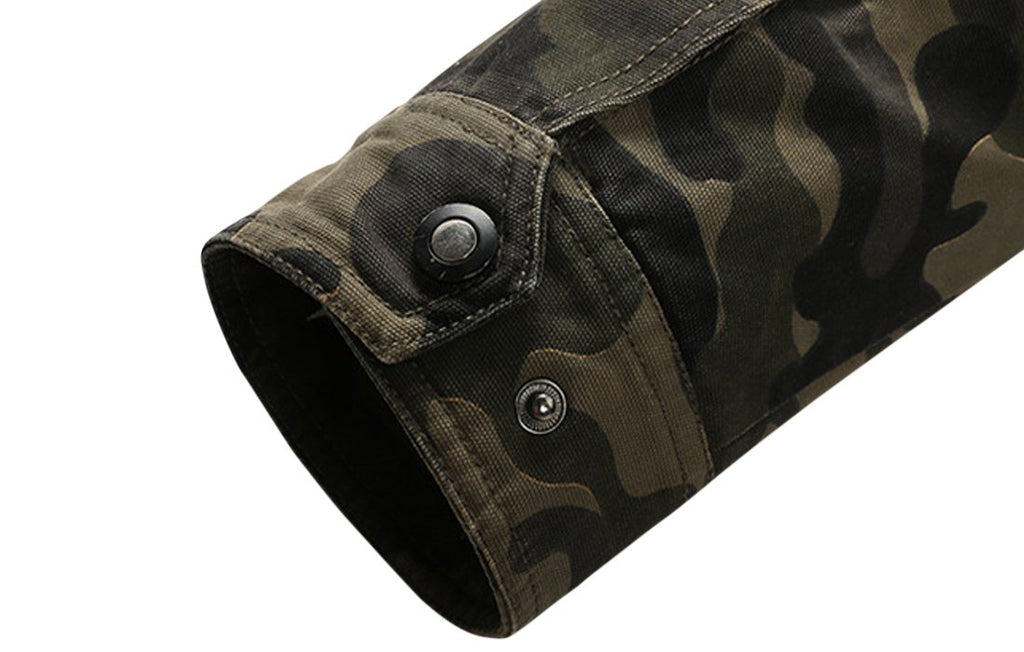 Springrain Men's Casual Military Jackets Camouflage Cotton Army Jacket Outwear(ArmyGreen, L)