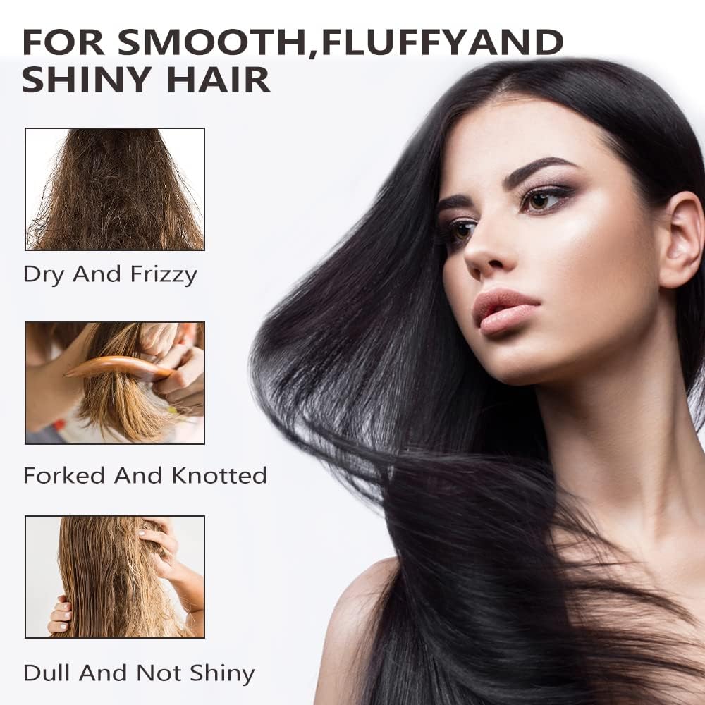Hair Oil Serum for Frizzy Hair,Smooth & Shine Anti-frizz Hair Serum,Morocco Oil Silk Bright Hair Frizz-free Serum,Smoothing Natural Hair Care Essential Oil Reduce Dry,Curly,Wavy,Damaged Hair (2Pcs)