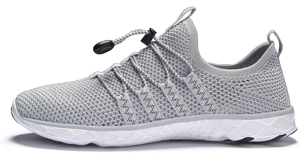 DLGJPA Men's Quick Drying Water Shoes for Beach or Water Sports Lightweight Slip On Walking Shoes LightGray 10
