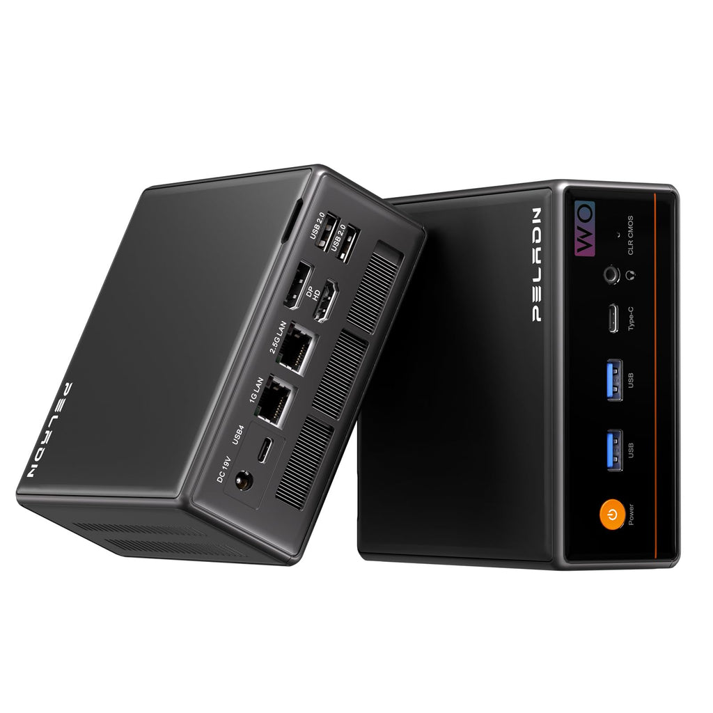 PELADN WO4 Gaming Mini PC 7640HS(Beats Ryzen7 6850H/7735HS) 32GB Dual DDR5, 1TB Dual SSD - AMD Ryzen 5 7640HS Mini Computer with Dual Type-C USB4.0 & Dual LAN, WiFi6, BT5.2