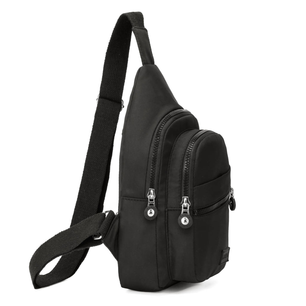 Banelu Small Sling Backpack Crossbody Sling Bag for Women Men, Chest Bag Daypack Fanny Pack Cross Body Bag for Outdoors Hiking Traveling - Black