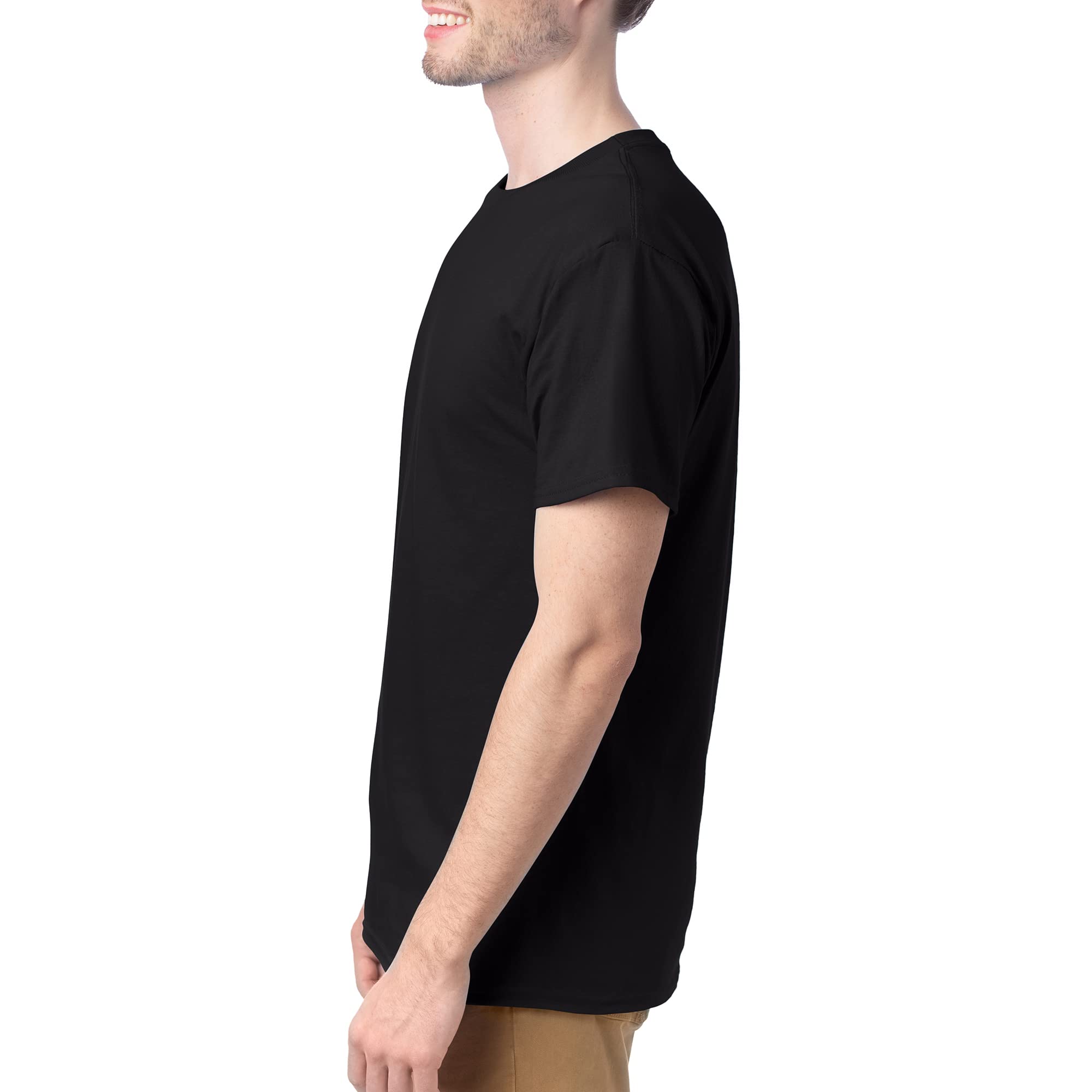 Hanes Men's Essentials Short Sleeve T-shirt Value Pack (4-pack),black,4X-Large