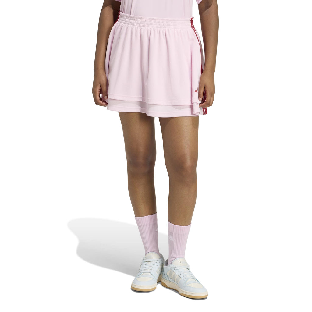 adidas Women's House of Tiro Mesh Skirt, Clear Pink/Maroon, Medium