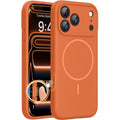 Miracase Magnetic for iPhone 17 Pro Max Case, Compatible with MagSafe, Integrated Silicone Camera Control Cover, 3.0mm Thicken Shockproof Drop Protection Phone Case for 17 ProMax, Orange