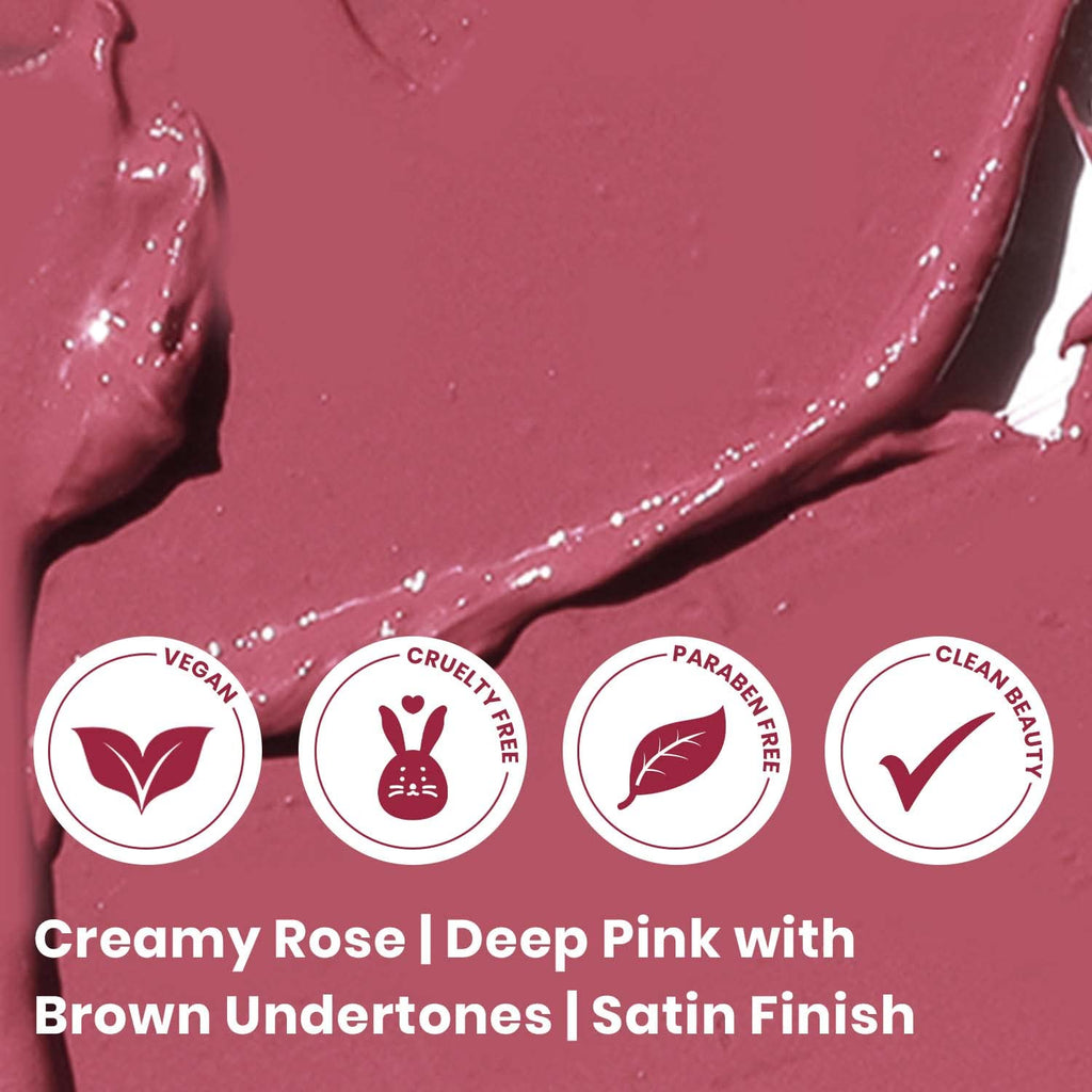 True + Luscious Super Moisture Lipstick | Sheer Cream Lip Color for Lasting Hydration | Hyaluronic Acid Konjac Root Powder | Vegan Cruelty-Free Gluten-Free Flatters All Skin Tones | Creamy Rose