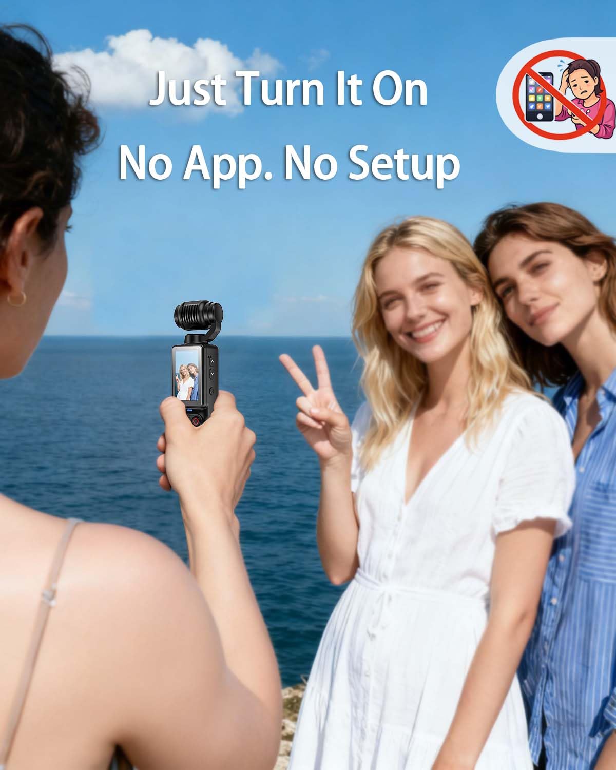 W & O Vlogging Camera with 180° Rotating Lens, Pocket Body Camera with Audio & Video Recording,7-Hour Battery, Handheld POV Cameras with 32GB Card, Easy One-Button Recording for Travel,Daily Life