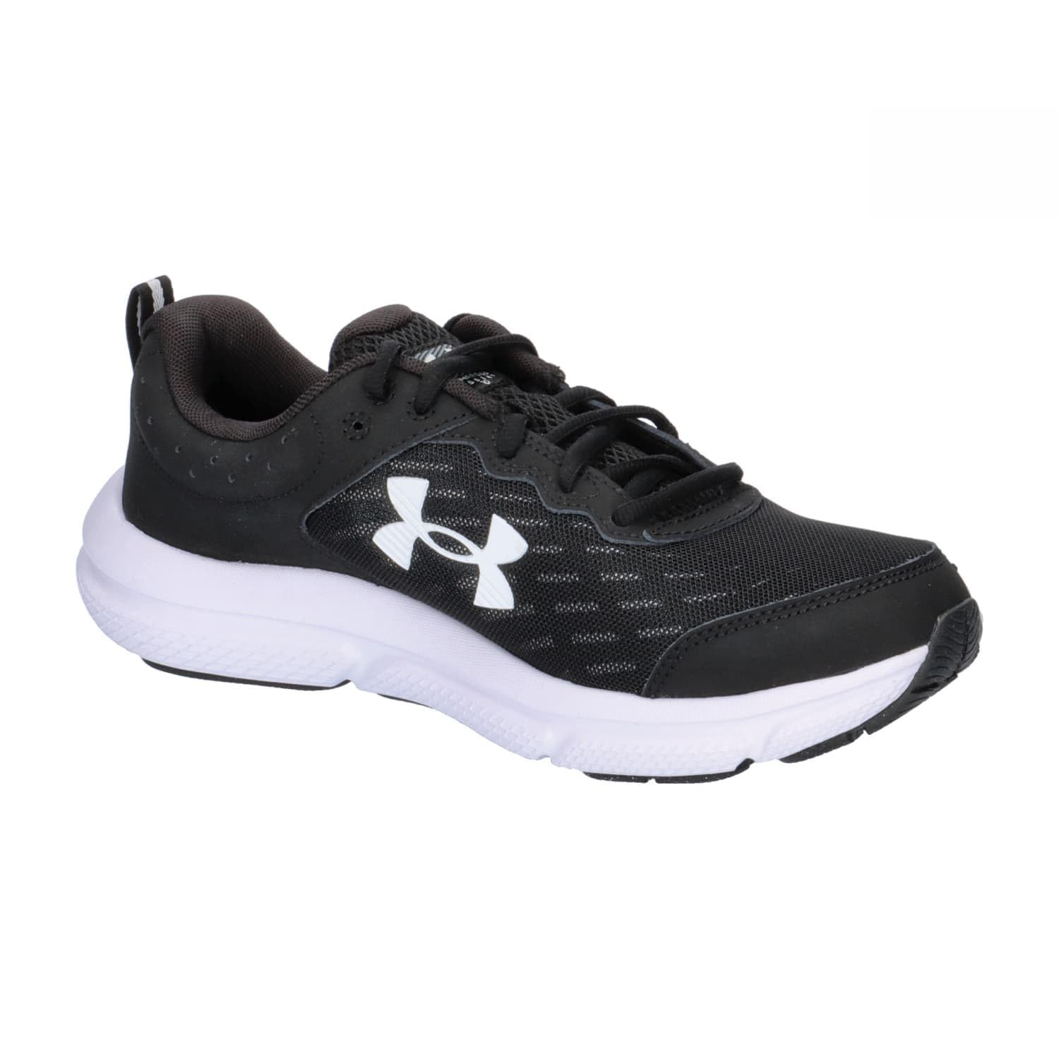 Under Armour Men's Charged Assert 10 Shoes, (001) Black/Black/White, 10.5 X-Wide