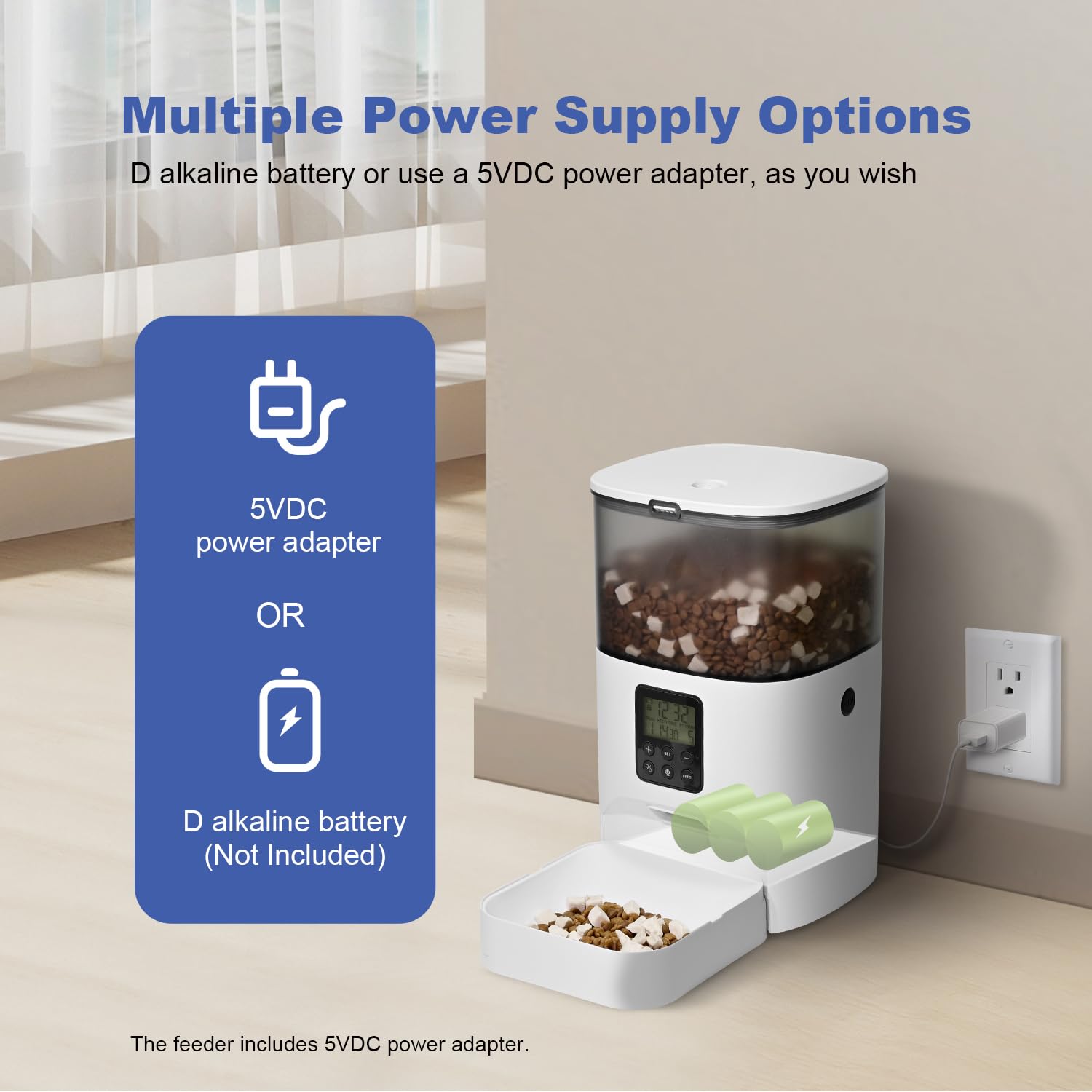 Automatic Cat Feeder, 4L Cat Food Dispenser with 10s Voice Recorder, Pet Feeder up to 8 Meals per Day, Timed Dog Feeder with Dry Food Sealed Ring