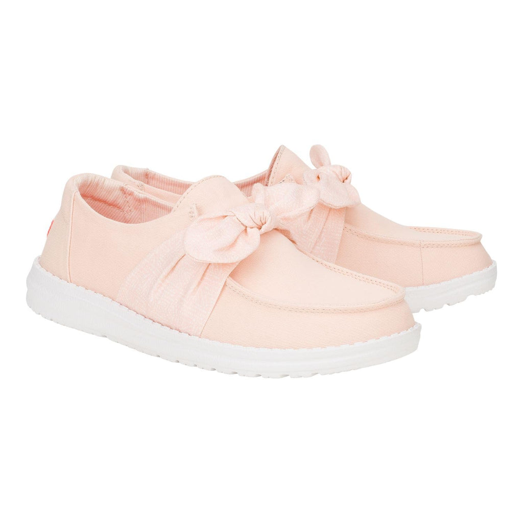 HEYDUDE Wendy Bow Essentials, Womens Shoes, Womens Slip-on Loafers, Comfortable & Light-Weight Pale Pink