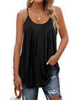 Tops for Women 2025 Trendy Loose Fit Flowy Workout Tanks Summer Shirts Spring Beach Vacation Clothes Black L