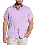 COOFNADY Big & Tall Button Down Shirts for Men Business Casual Short Sleeve Work Shirts Tops with Pockets 5 5X 5XL 5xlt Olive Lavender Light Purple Lilac