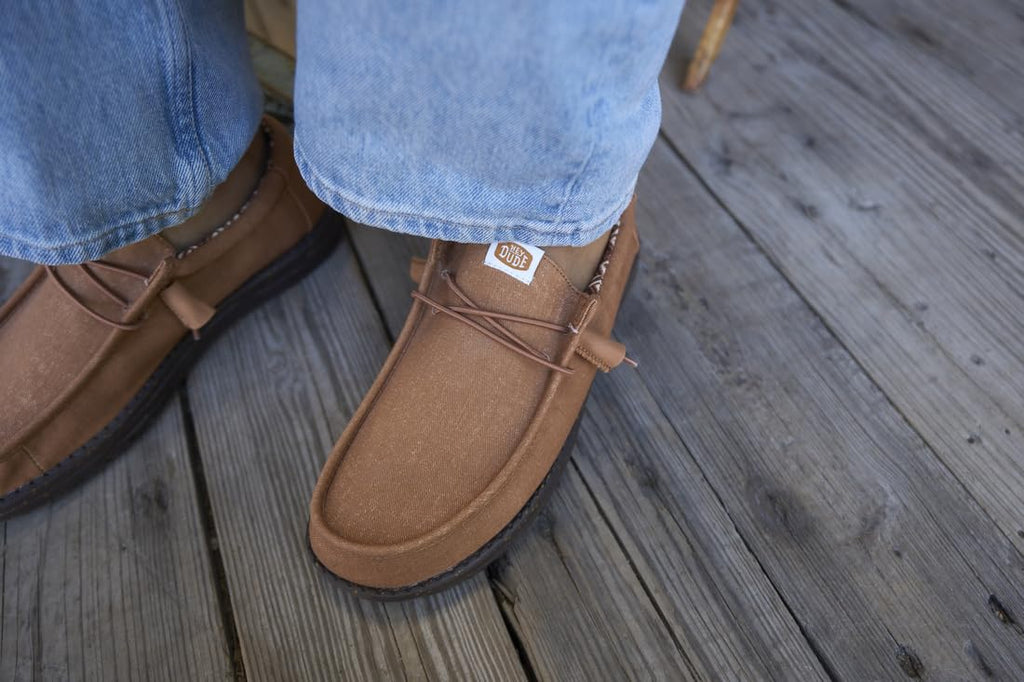 HEYDUDE Wally Stretch Canvas Nut Size 11, Men’s Shoes, Men's Slip-on Loafers, Comfortable & Light-Weight