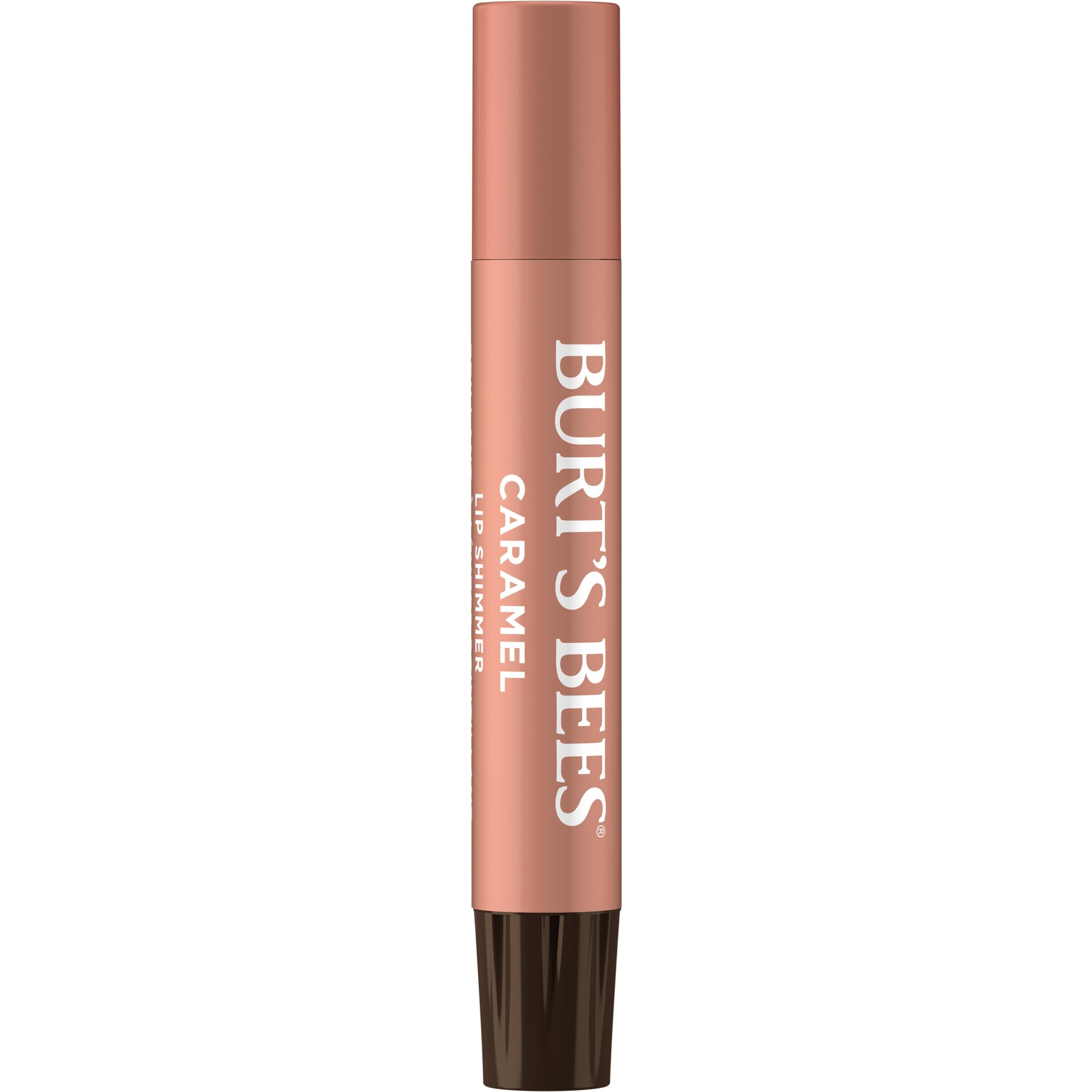 Burt's Bees Shimmer Lip Tint Set for Valentine's Day Gifts, Tinted Lip Balm Stick, Moisturizing for All Day Hydration with Natural Origin Glowy Pigmented Finish & Buildable Color, Caramel (4-Pack)