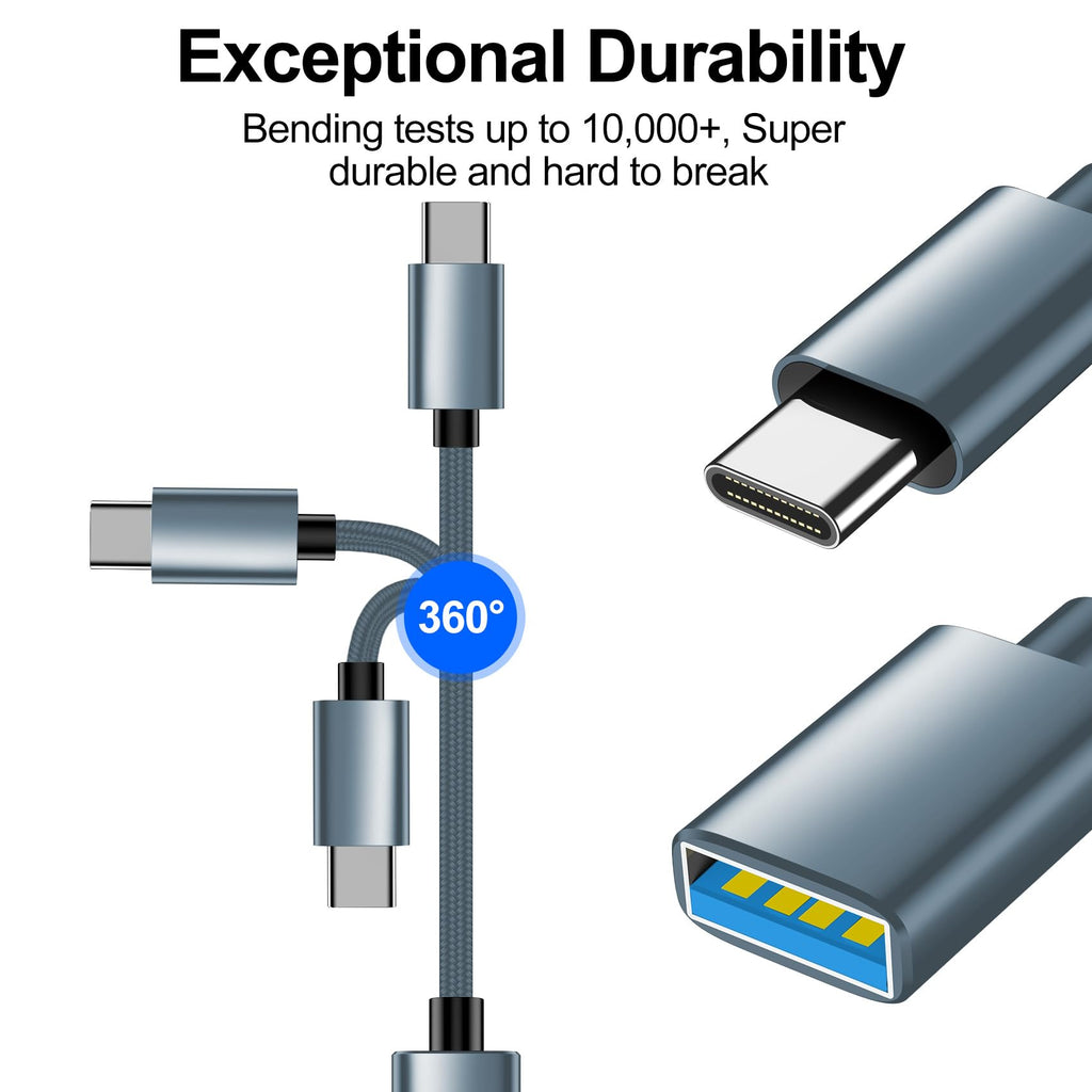 xiwxi [4 Pack【USB-C to USB-A】&【USB-A to USB-C】 OTG Cable,Type C Type A Male Female Adapter SuperSpeed Data Transfer & Fast Charging Compatible with iPhone/Samsung/iPad/iWatch/AirPods/PS/2 Cables