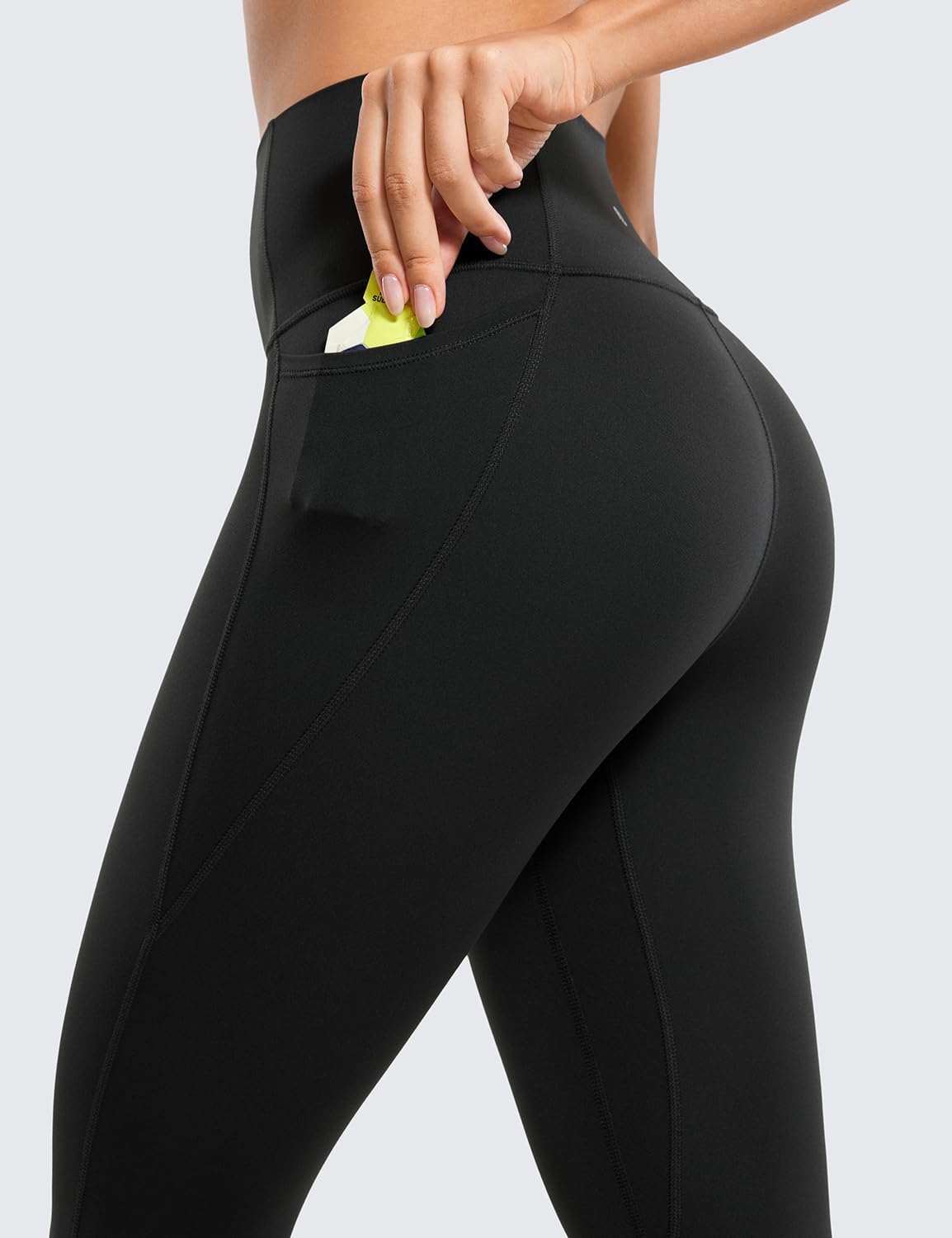 CRZ YOGA Butterluxe Workout Leggings Pockets 25'' - High Waisted Gym Womens Yoga Pants Buttery Soft Black X-Small