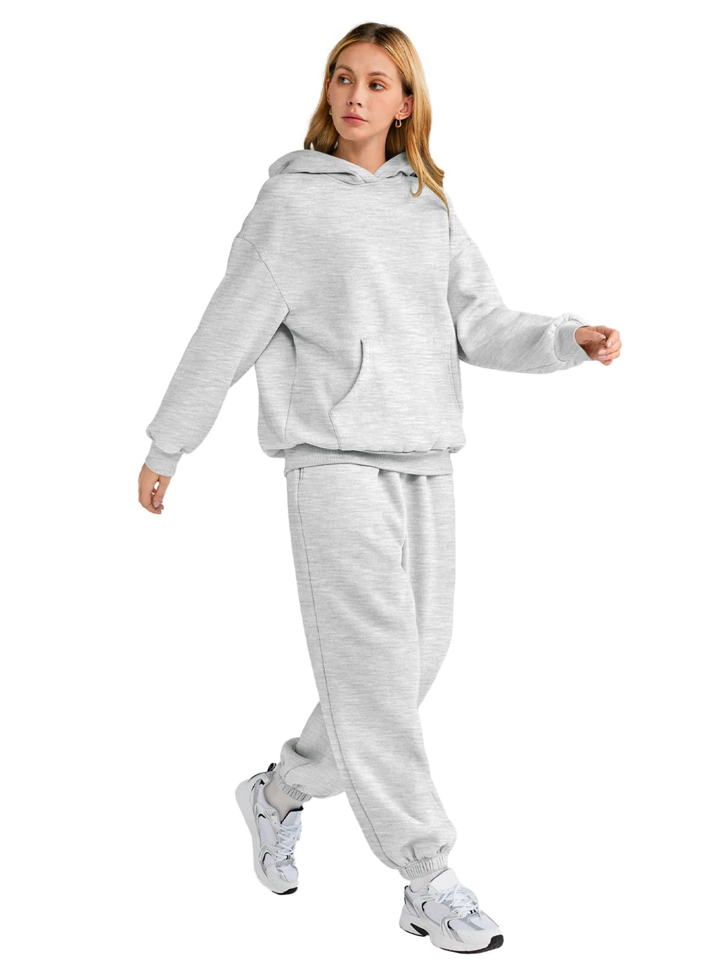 AUTOMET Women 2 Piece Outfits 2025 Plus Size Fall Fashion Airport Travel Pants Lounge Set Leisure Vacation Winter Clothes Sweatsuits Grey S