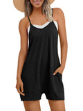 AUTOMET Womens Rompers Shorts Jumpsuits Summer Vacation Beach Outfits 2026 Overalls Maternity Cute Clothes Casual Cruise Plus Size Jumpers Black L
