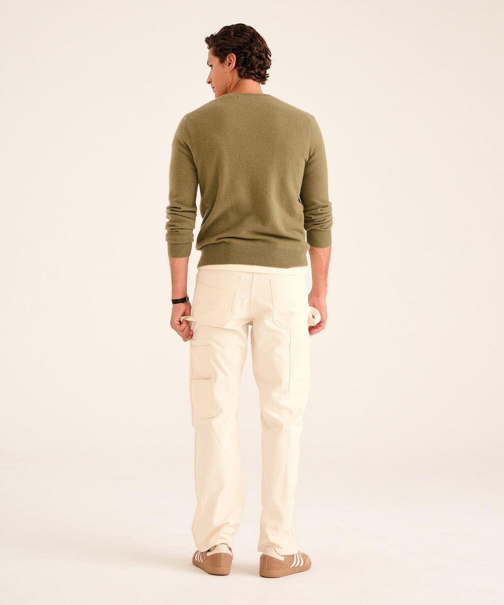 NAADAM Men's The Original Cashmere Crewneck Sweater, Army Green, XL