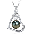 NONNYL Tahitian Black Pearl Necklace - Gift for Her: Mothers Day, Valentines Day, Birthday, Anniversary, Wedding, Christmas