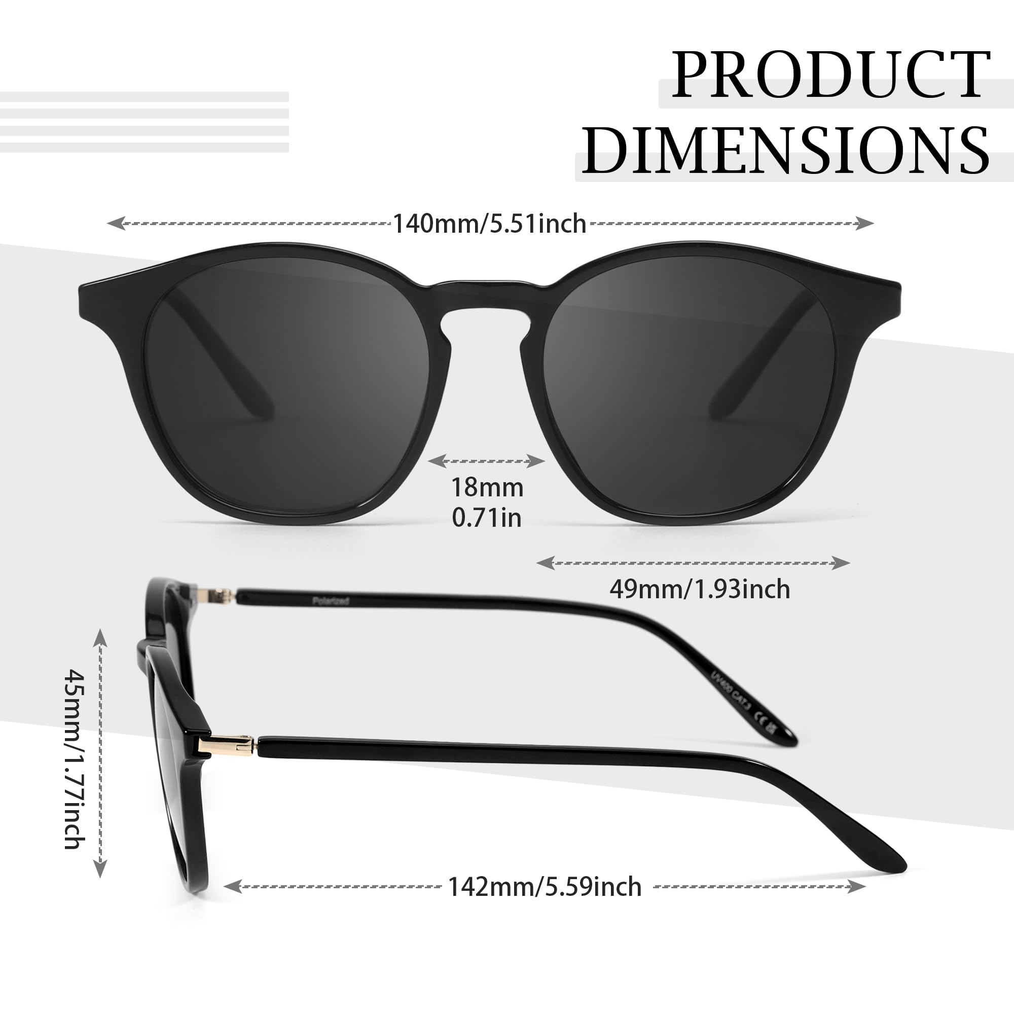 SIPHEW Classic Small Round Sunglasses for Men, Retro Sunglasses Polarized UV Protection Lens for Outdoor/Driving
