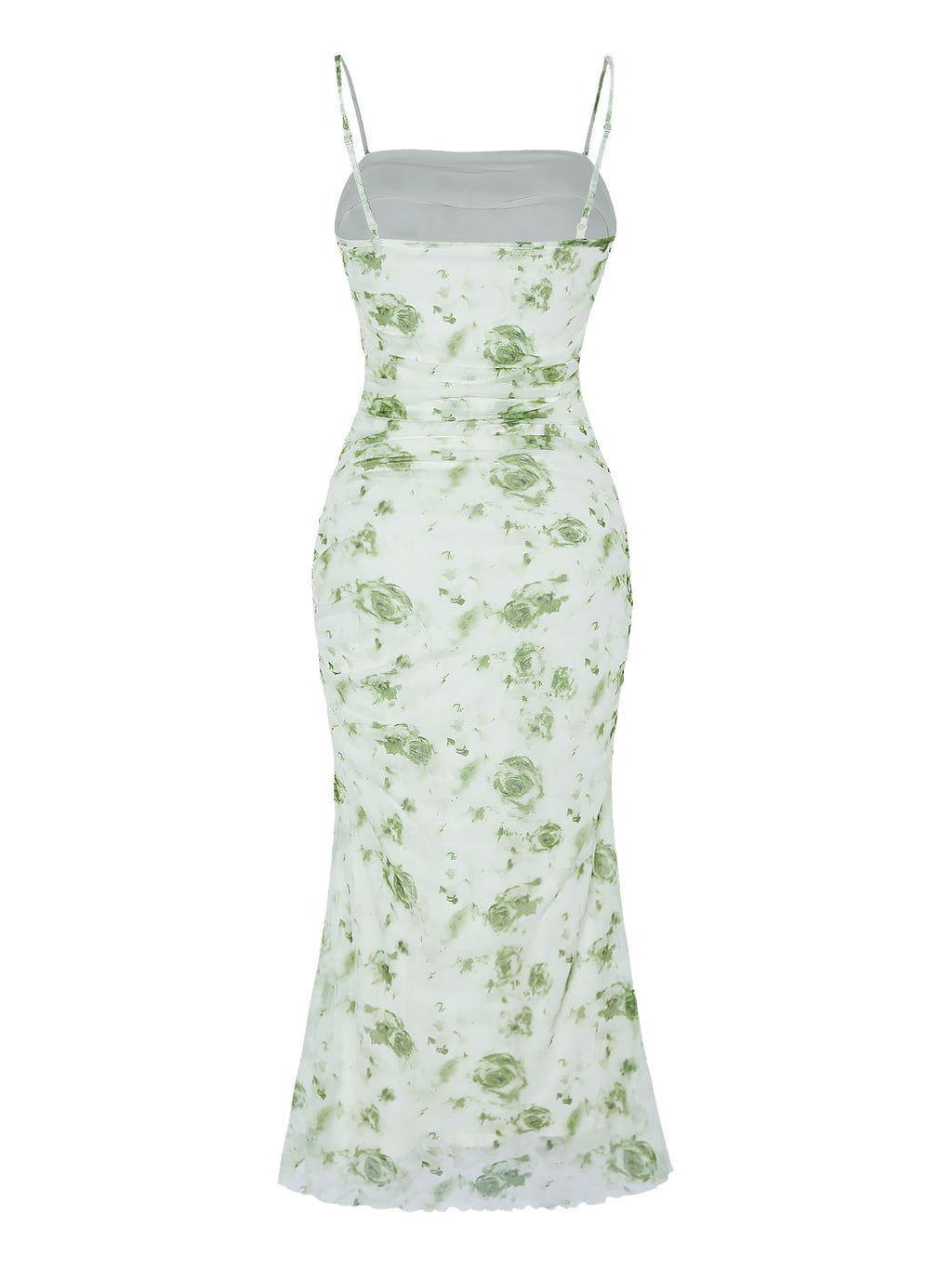 GORGLITTER Women's Floral Spring Summer Wedding Guest Dress Bridal Shower Cocktail Tea Party Beach Midi Sun Dress 2026 Green Florals Small