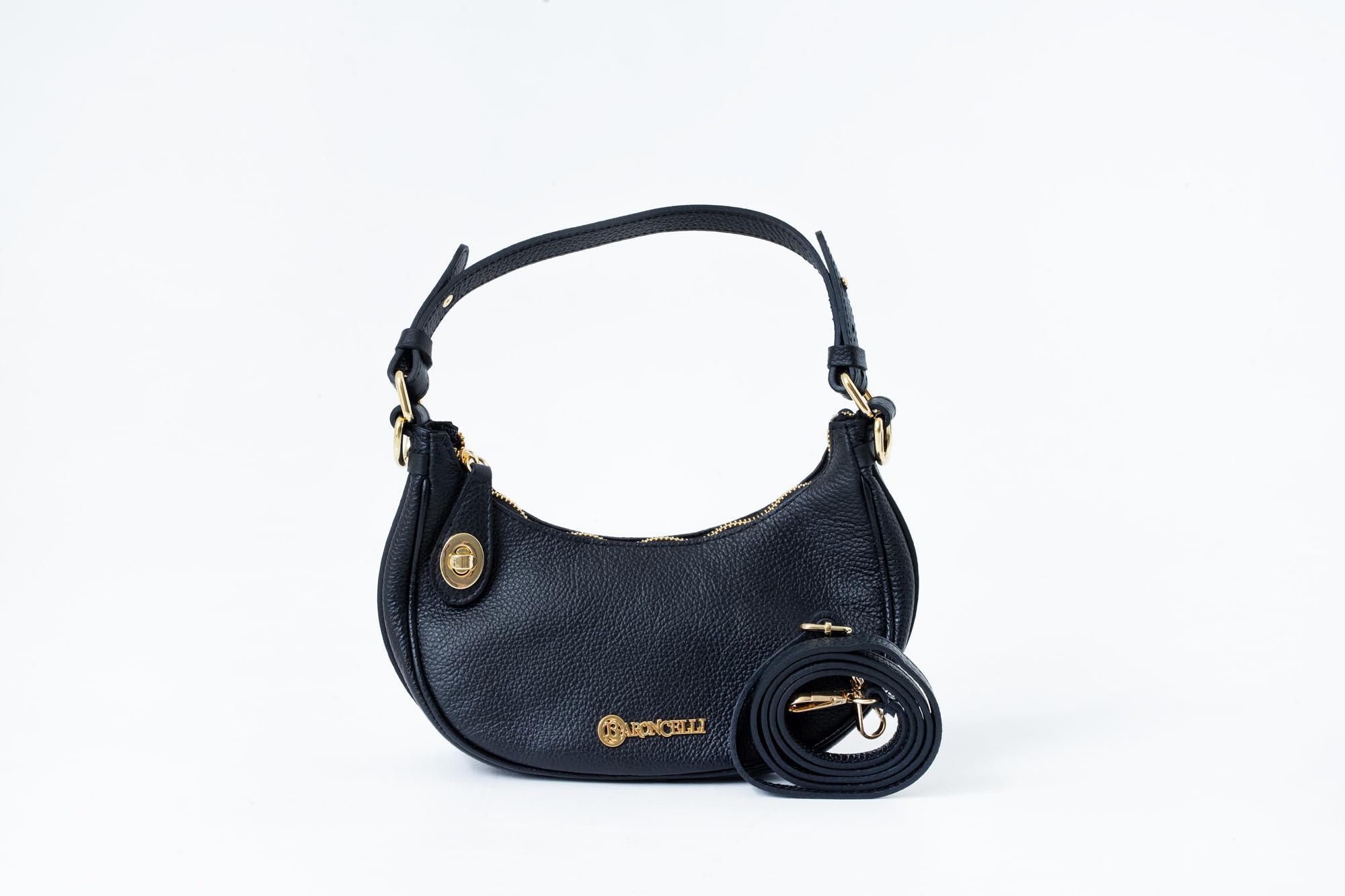 Baroncelli Small Leather Designer Crossbody Purse, Genuine Italian Crafted, Designed and Made in Italy