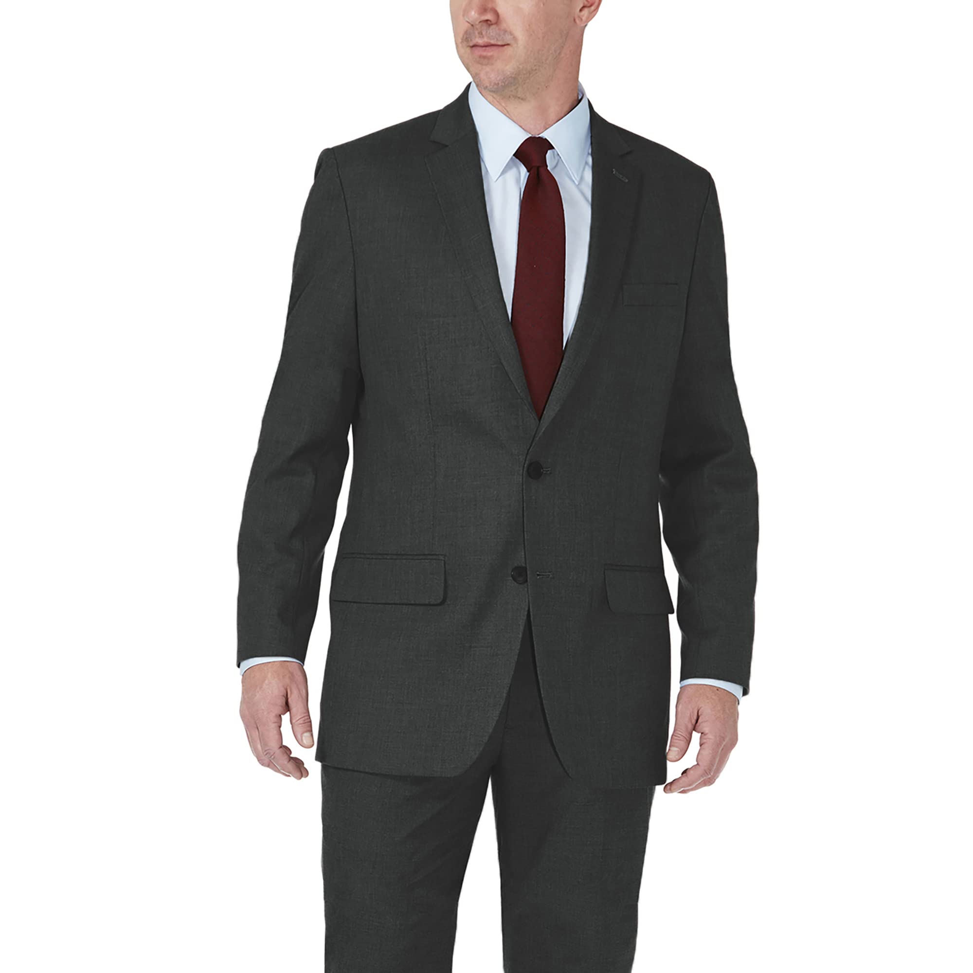J.M. Haggar Men's Premium Stria Tailored Fit Suit Separate Coat, Black 48R