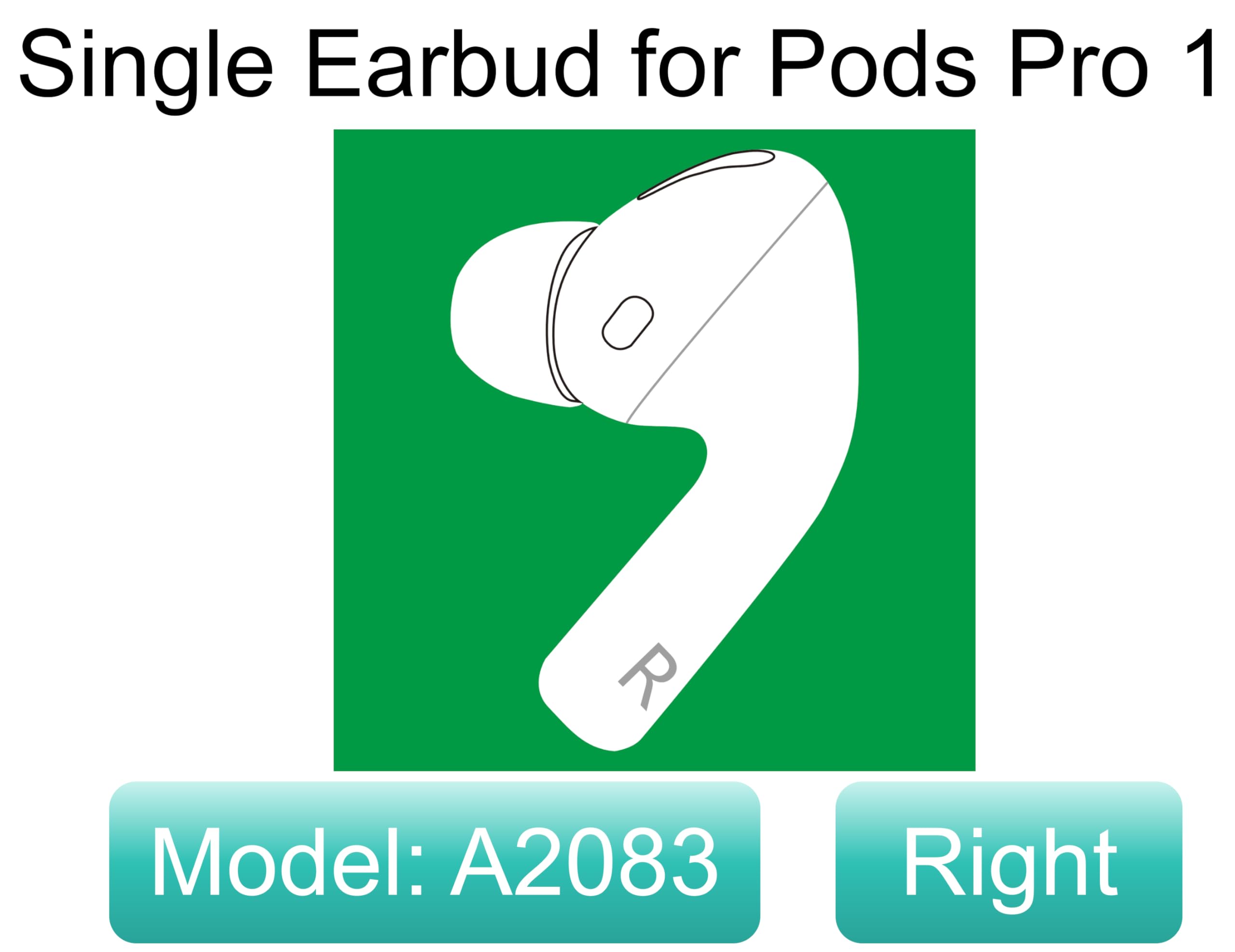 Original A2083 Right Earbud Replacement for AirPod Pro 1st Gen, Compatible with OEM AirPod Pro Charging Case A2190, A2084, Single Right Ear Side Only