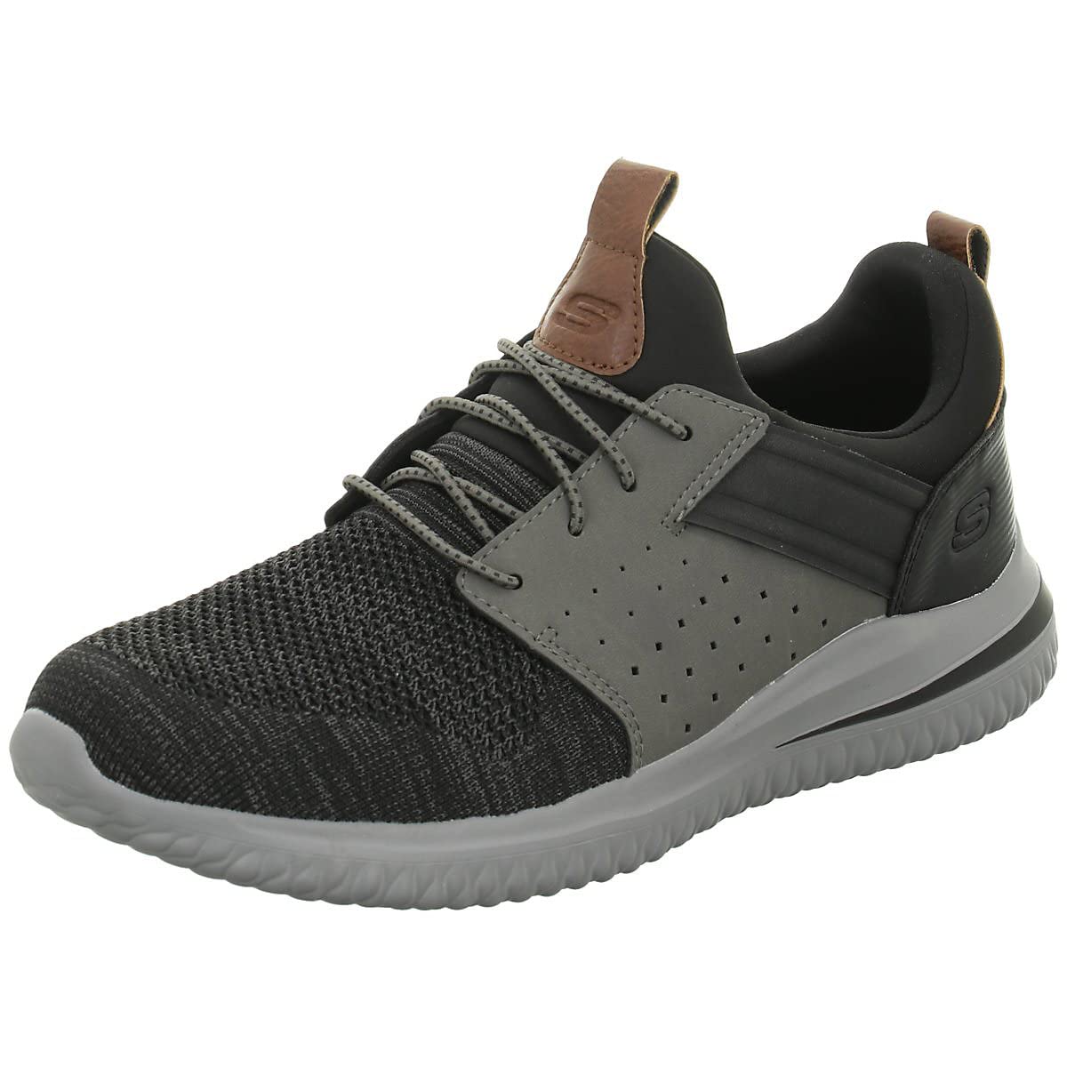 Skechers Men's Delson 3.0, Black/Grey, 13