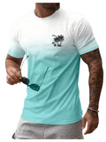 SOLY HUX Men's Short Sleeve Graphic Tees Summer Crewneck Top Shirt Beach Vacation T-Shirts Mint Green Multi Large