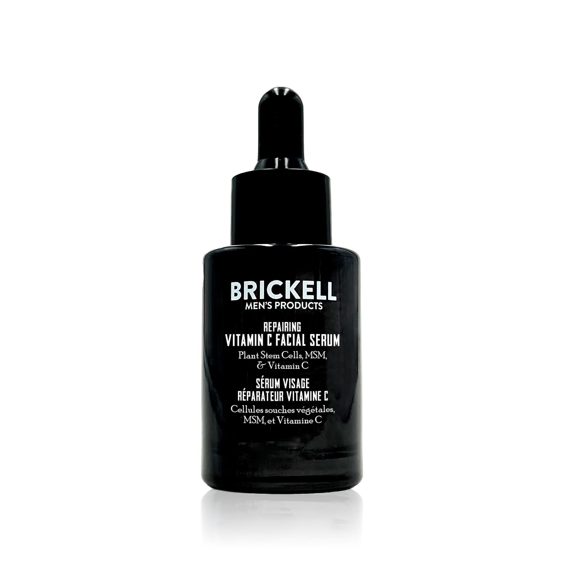 Brickell Men's Anti Aging Vitamin C Serum For Face, Repairing Night Facial Serum for Men, Natural and Organic Hyaluronic Acid Serum For Face to Diminish Wrinkles and Reduce Redness, 1 Ounce, Scented