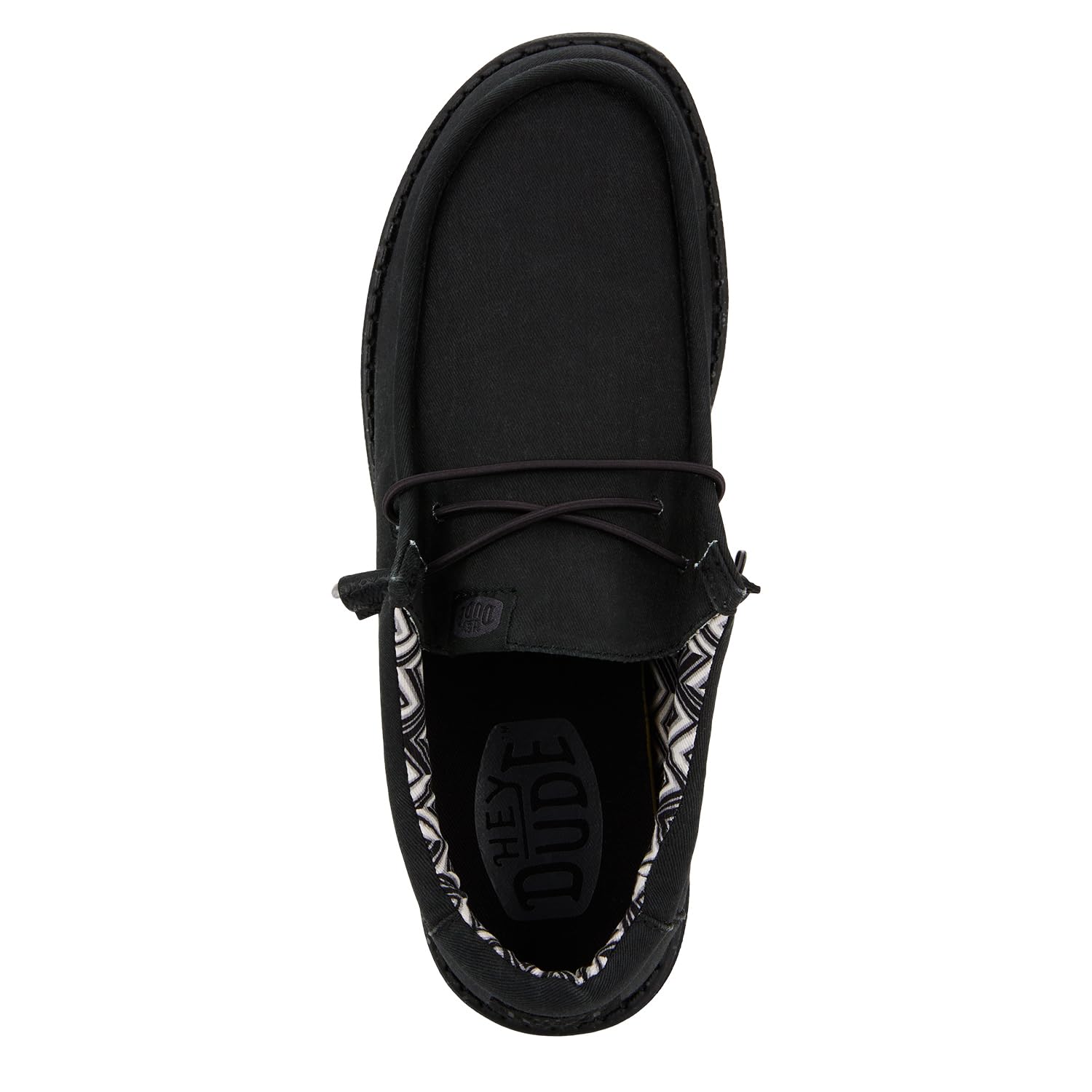 HEYDUDE Men's Wally Stretch Canvas Black/Black