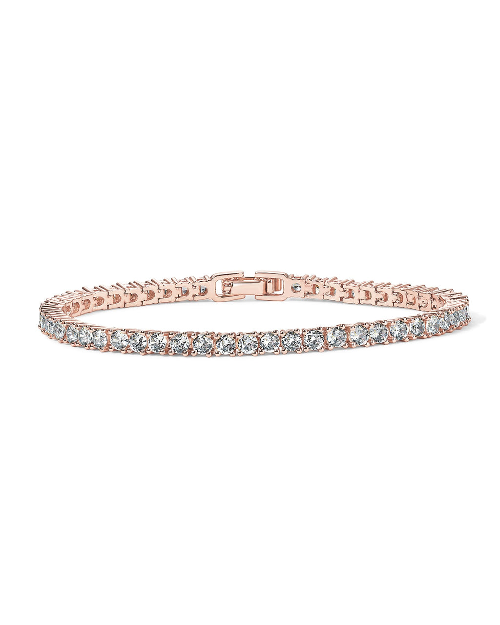 PAVOI 14K Rose Gold Plated Tennis Bracelets for Women - 3mm Cubic Zirconia Classic Gold Tennis Bracelets for Women and Men - Trendy CZ Jewelry Gifts - Size 7 Inches