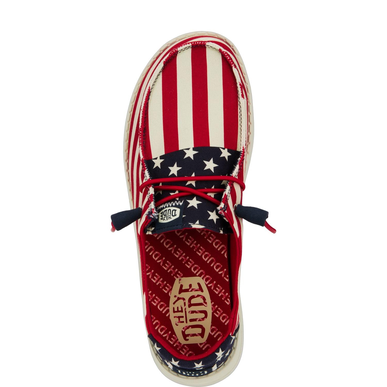 Hey Dude Women's Wendy Americana American Flag Size 5 | Women's Shoes | Women Slip-on Loafers | Comfortable & Light-Weight
