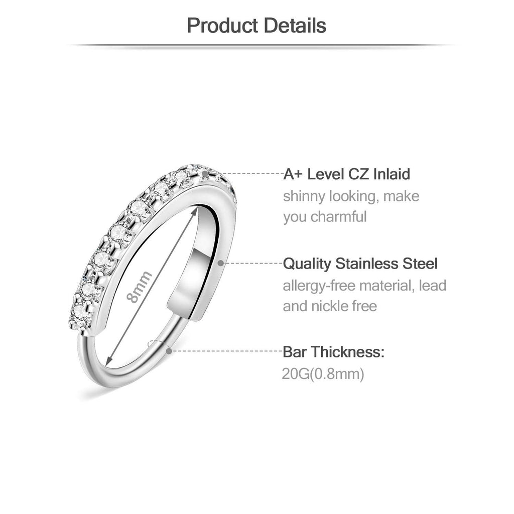 Mayhoop 20g Nose Rings Hoops And Studs For Women Men - Hypoallergenic 316L Surgical Stainless Steel L Shape Nose Screw Bone Silver Rose Gold Black Rainbow Pack 28Pcs