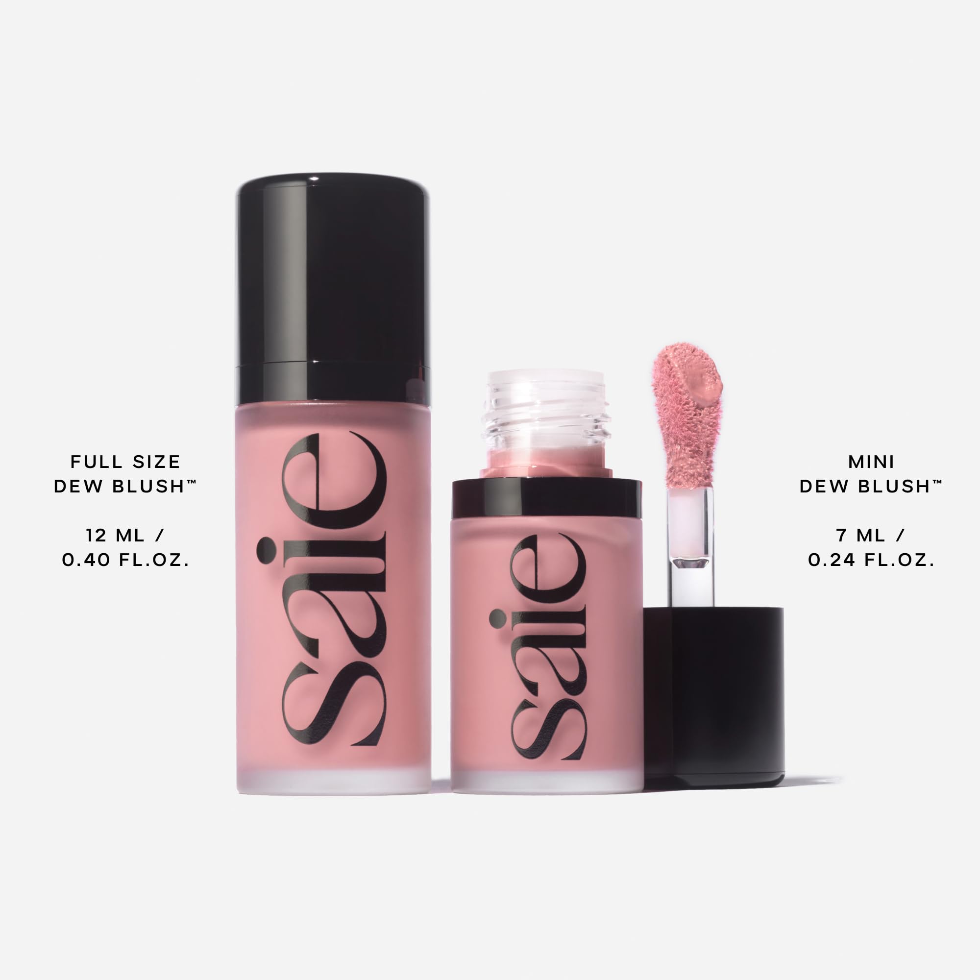 Saie Mini Dew Liquid Blush for Cheeks - Hydrating Cream Blush Stick with a Blendable + Buildable Formula - Skincare Infused Dewy Cheek Tint for a Natural Flush - Clean, Vegan Makeup - Baby (.24 oz)