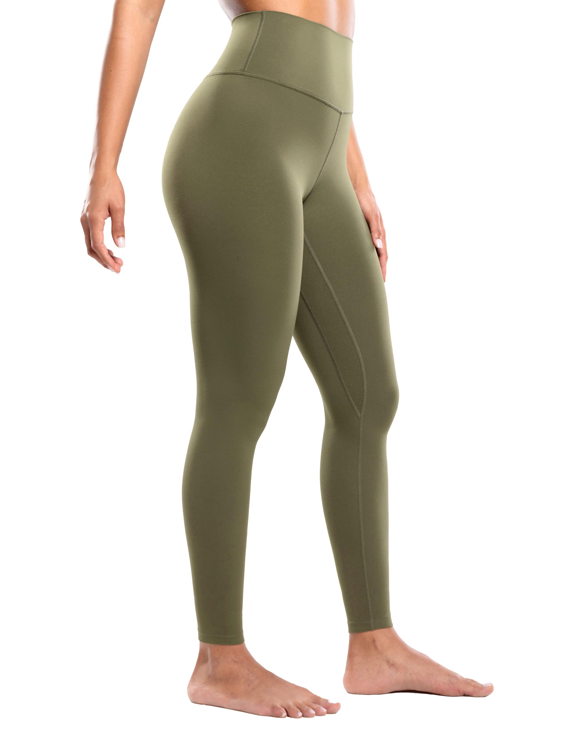 ENERBLOOM Workout Leggings for Women Yoga Pants High Waisted Athletic Full Length Tights Silky Feeling Soft Gym Activewear Lounge 28" Green Large