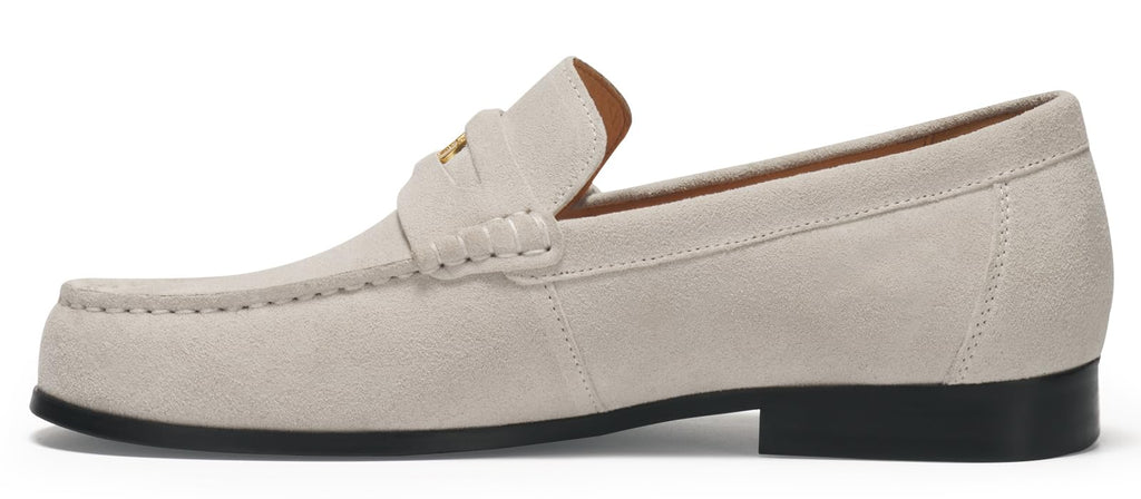Journey West Suede Slip-on Penny Loafers Shoes for Men Beige US 9