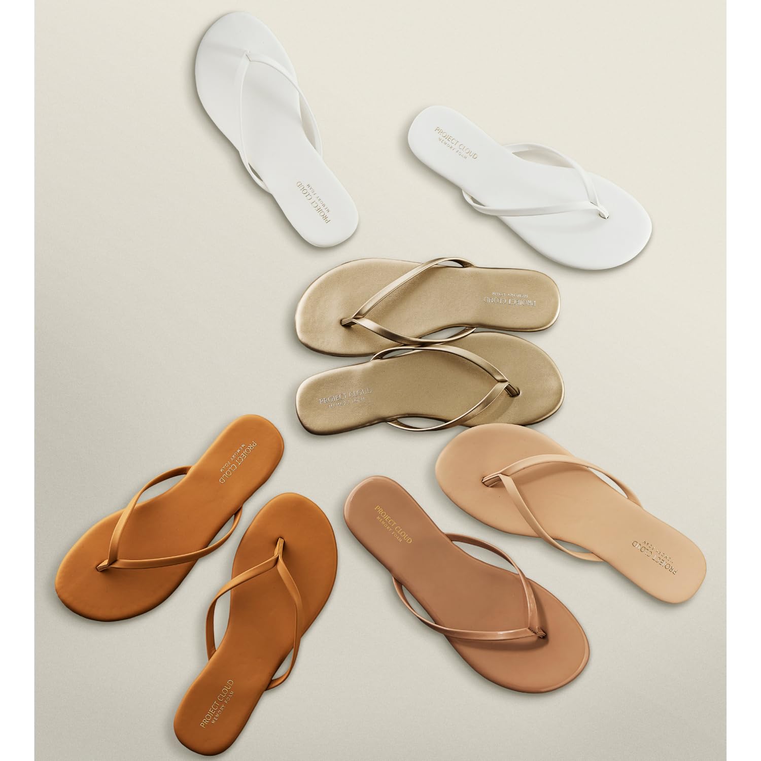 Project Cloud Flip Flops for Women Footwear- Lightweight and Memory Foam Insole Sandals for Women 2026 - Durable Non-Slip Beach Essentials Flats for Women Sandals (Foundations, Black, 8)