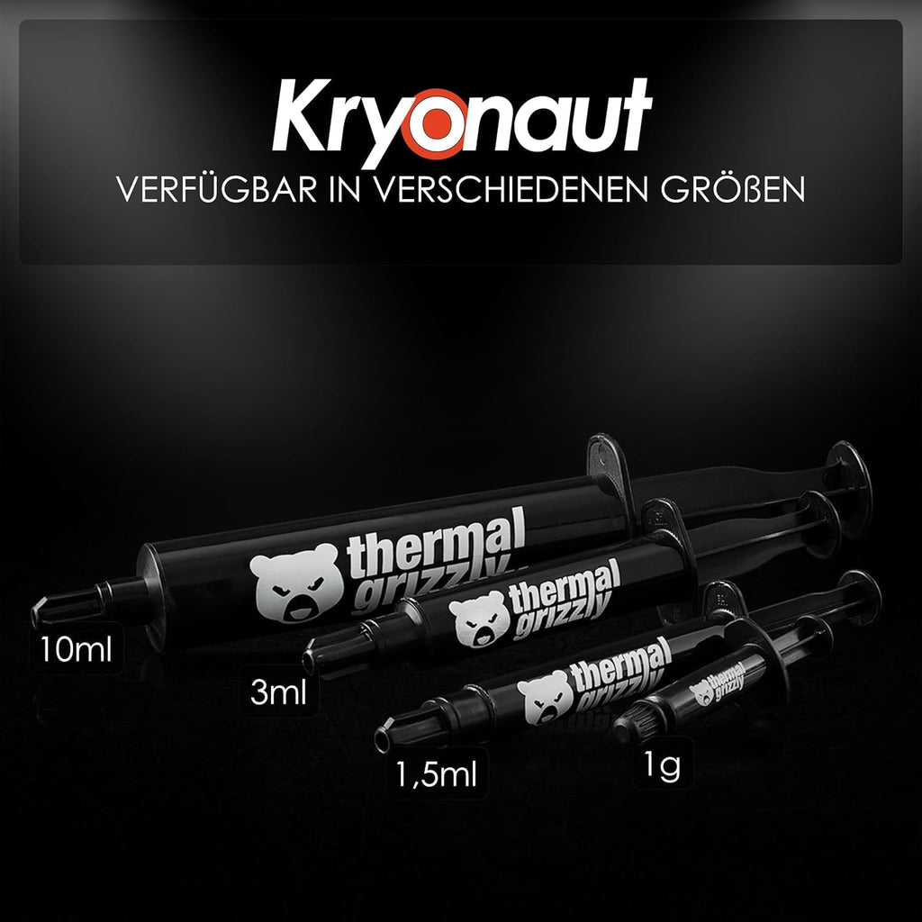 Thermal Grizzly Kryonaut - 1 Gram - Extremely High Performance Thermal Paste + 12 Cleaning Wipes 6 Wet & 6 Dry - for Demanding Applications and Overclocking CPU/GPU/PS4/PS5/Xbox