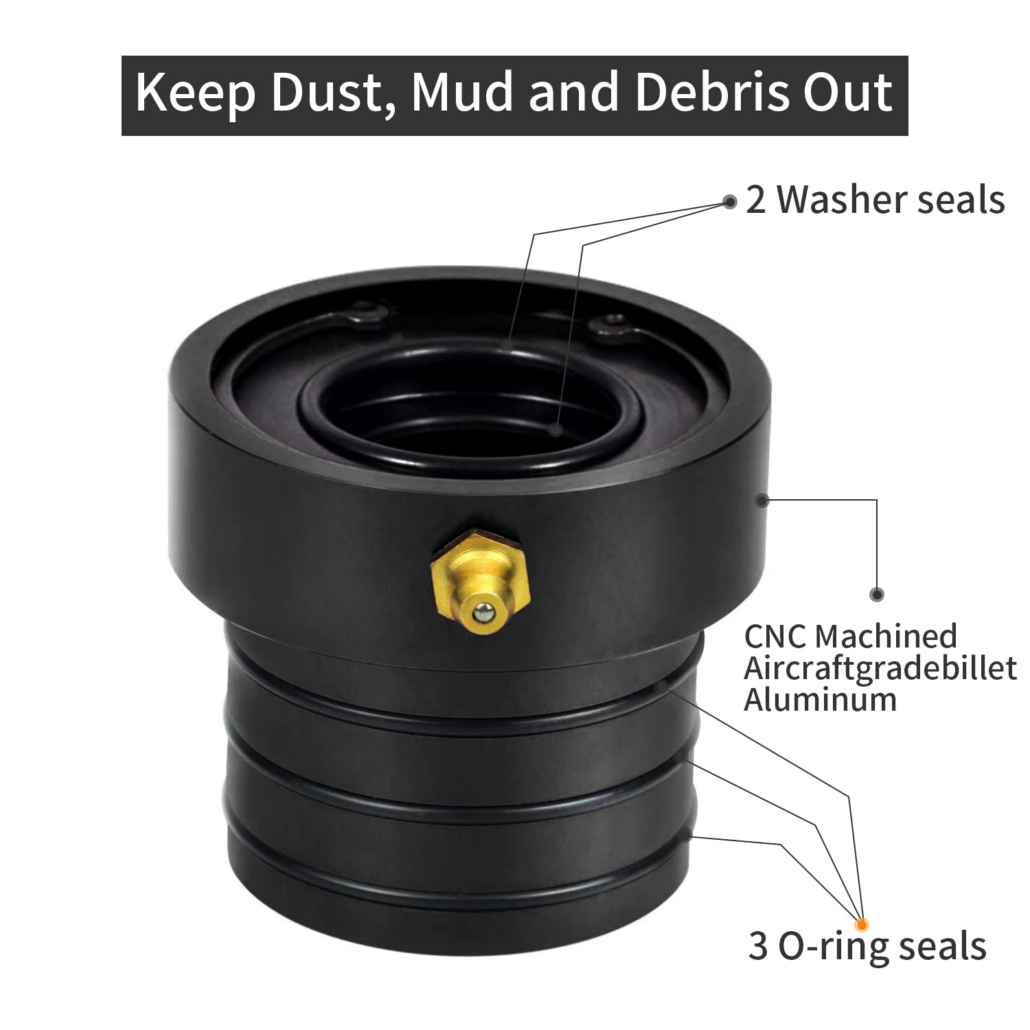 Axle Tube Seal Pair MG21103 Front Outer Axle Seals Dana 30/44 for Jeep JKUR Jeep Wrangler YJ JK TJ XJ ZJ MJ 2PCS-Black