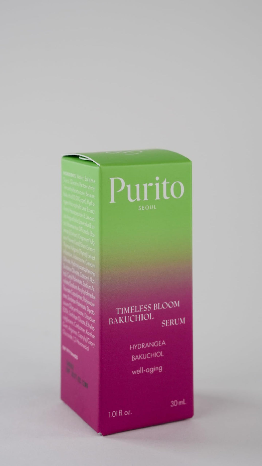 PURITO SEOUL Timeless Bloom Bakuchiol Serum, Korean Jeju Hydrangea, for Sensitive Skin, Ampoule, Fine Line Reduction, Anti Aging Facial Serum for face, K-Beauty, 30ml 1fl.oz