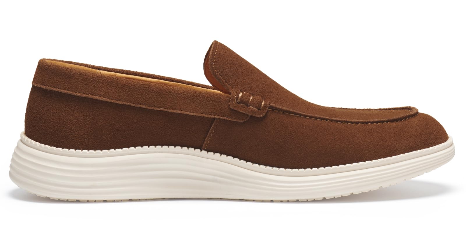 Journey West Men's Comfort Casual Slip-on Suede Leather Loafers Shoes for Men Brown US 12